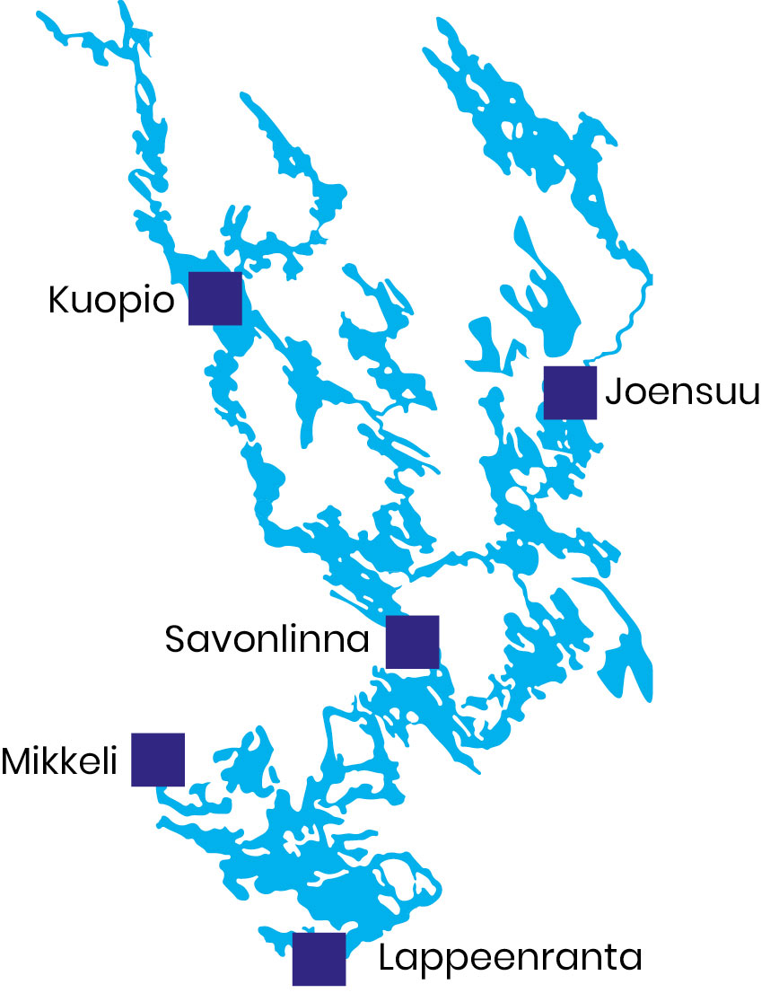 Hankkeeseen osallistuvat kaupungit ovat Savonlinna, Mikkeli, Kuopio, Joensuu ja Lappeenranta